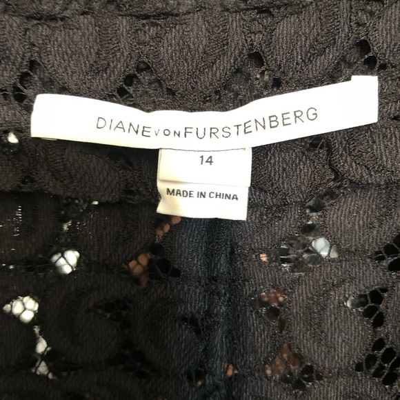 Diane Von Furstenberg DVF size 14 black classic lace jacket / blazer lined NWOT - Picture 10 of 14